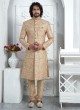 Regal Golden Thread Embroidered Sherwani For Men